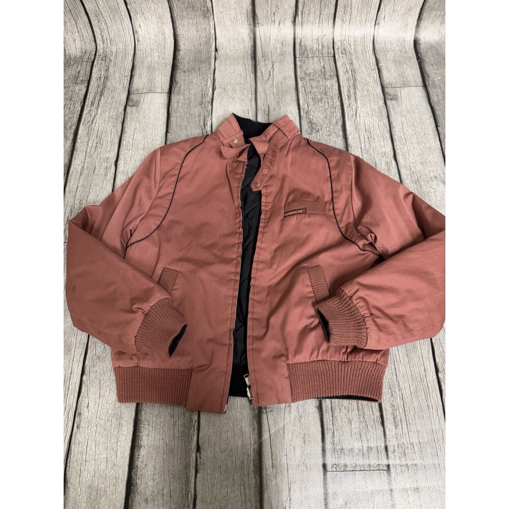 Vintage Jordache Reversible Bomber Jacket Lt Maroon/ Quilted Black Zip Medium?